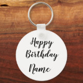 eenvoudige, minimale jouw naam-kaart voor gefelici sleutelhanger (Voorkant)