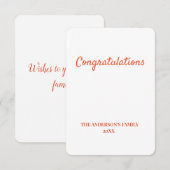 eenvoudige minimale jouw tekst felicitaties bedankkaart (Voorkant / Achterkant)