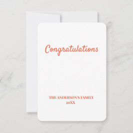 eenvoudige minimale jouw tekst felicitaties bedankkaart