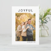 Eenvoudige, minimale Joyful Holiday-fotokaart Feestdagenkaart (Staand voorkant)