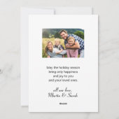 Eenvoudige, minimale Joyful Holiday-fotokaart Feestdagenkaart (Achterkant)