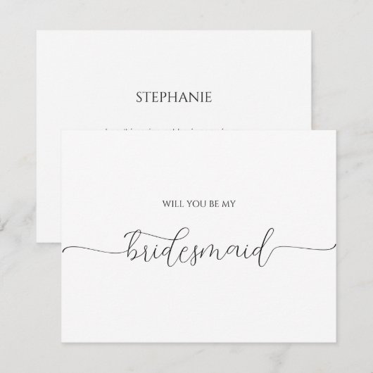 Eenvoudige Minimale Kaart van het Bridesmaid-voors (Voorkant / Achterkant)