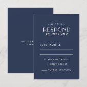 Eenvoudige, minimale Kaarten van Ecru Wedding RSVP Kaartje (Voorkant / Achterkant)