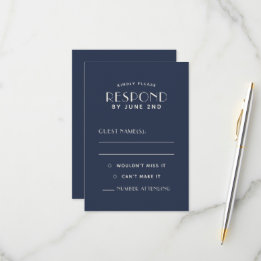 Eenvoudige, minimale Kaarten van Ecru Wedding RSVP Kaartje