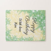 eenvoudige, minimale kalligrafie, blije verjaardag legpuzzel (Horizontaal)