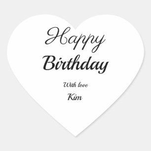 eenvoudige minimale kalligrafie gefeliciteerd met hart sticker