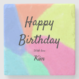 eenvoudige minimale kalligrafie gefeliciteerd met stenen onderzetter