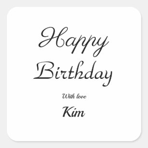 eenvoudige minimale kalligrafie gefeliciteerd met vierkante sticker