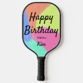 eenvoudige , minimale kalligrafie - gelukkige verj pickleball paddle (Achterkant)