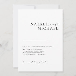 Eenvoudige minimale kalligrafie in één bruiloft kaart