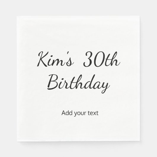 eenvoudige minimale kalligrafie voor blijdschap servet (Voorkant)