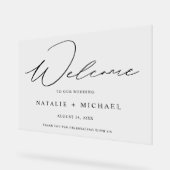 Eenvoudige minimale kalligrafie, welkom bij ons hu acryl bord (Hoek)