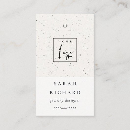 Eenvoudige Minimale Keramische Textuur Prijs Label (Voorkant)