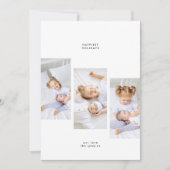 Eenvoudige minimale kerst 3 fotolijsten feestdagenkaart (Voorkant)