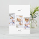 Eenvoudige minimale kerst 3 fotolijsten feestdagenkaart (Staand voorkant)