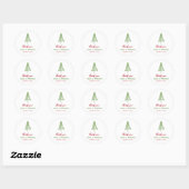 Eenvoudige minimale kerstboom Dank u wel Ronde Sticker (Vel)