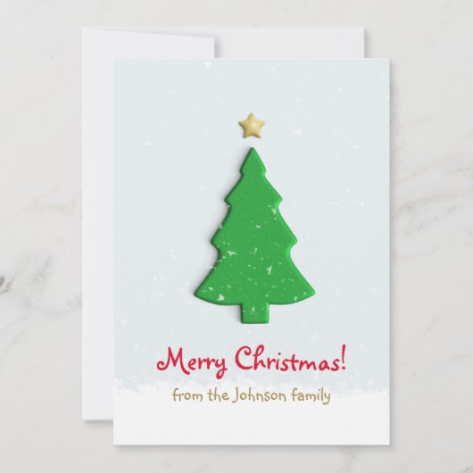 Eenvoudige minimale kerstboom feestdagenkaart (Voorkant)