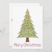 Eenvoudige minimale kerstboom feestdagenkaart (Voorkant / Achterkant)