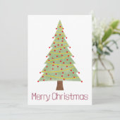 Eenvoudige minimale kerstboom feestdagenkaart (Staand voorkant)