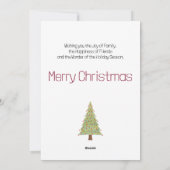 Eenvoudige minimale kerstboom feestdagenkaart (Achterkant)