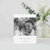 Eenvoudige minimale kerstfoto zwart-wit feestdagenkaart (Staand voorkant)