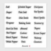 Eenvoudige minimale keuken en voorraadkast opbergl sticker (Vel)