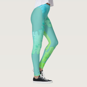 Eenvoudige, minimale kleurrijke strepen paarse gro leggings