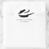 Eenvoudige minimale kookpot Catering productetiket Ronde Sticker (Tas)