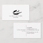 Eenvoudige minimale kookpot Catering Visitekaartje (Voorkant / Achterkant)