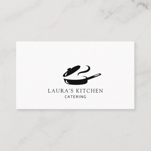 Eenvoudige minimale kookpot Catering Visitekaartje (Voorkant)