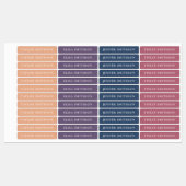 Eenvoudige Minimale Koraal Navyblauwe Meisjesnaam  Labels (Vel)