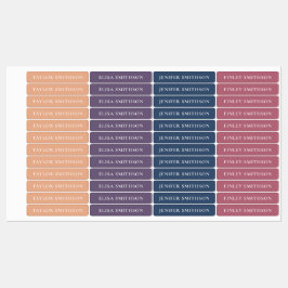 Eenvoudige Minimale Koraal Navyblauwe Meisjesnaam  Labels