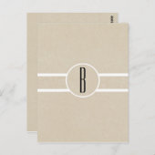 Eenvoudige minimale Kraft rustieke Monogram Flyer  Briefkaart (Voorkant / Achterkant)