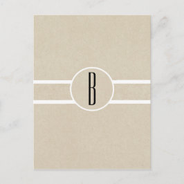 Eenvoudige minimale Kraft rustieke Monogram Flyer  Briefkaart
