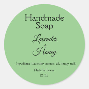 eenvoudige minimale lavendel zeep klein bedrijf lo ronde sticker