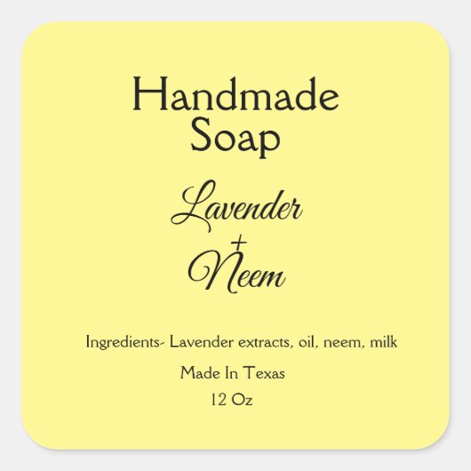 eenvoudige , minimale lavenzool voor kleine bedrij vierkante sticker (Voorkant)