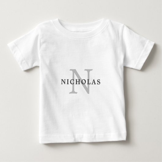 Eenvoudige Minimale Lichtgrijze Monogramnaam Typog (Voorkant)