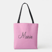 eenvoudige minimale lichtroze voeg jouw naam giral tote bag (Achterkant)