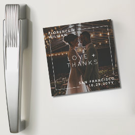 Eenvoudige minimale liefde en Bedankt Foto Magneet