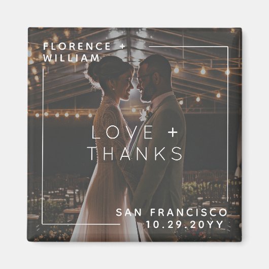 Eenvoudige minimale liefde en Bedankt Foto Magneet (Voorkant)