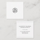 Eenvoudige minimale Logo Minder is meer Vierkante Visitekaartje (Voorkant / Achterkant)