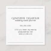 Eenvoudige minimale Logo Minder is meer Vierkante Visitekaartje (Achterkant)