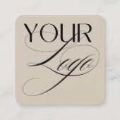 Eenvoudige minimale Logo QR-code Aangepaste tekst Vierkante Visitekaartje (Voorkant)