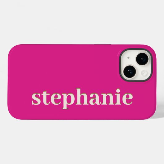 Eenvoudige minimale magenta gepersonaliseerd hot r Case-Mate iPhone case (Achterkant (horizontaal))