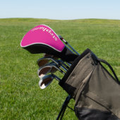 Eenvoudige minimale magenta gepersonaliseerd hot r golfheadcover (Insitu)