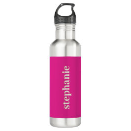 Eenvoudige minimale magenta gepersonaliseerd hot r waterfles 