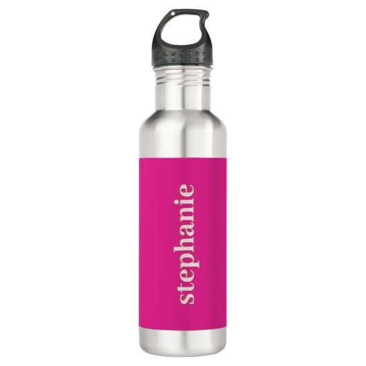 Eenvoudige minimale magenta gepersonaliseerd hot r waterfles  (Voorkant)