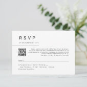 Eenvoudige Minimale Manuscript Typography Wedding  RSVP Kaartje (Staand voorkant)