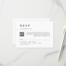 Eenvoudige Minimale Manuscript Typography Wedding  RSVP Kaartje