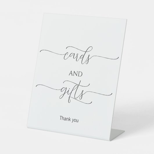 Eenvoudige Minimale Manuscript Wedding Cards en Gi Reclamebord Met Voetstuk (Voorkant)